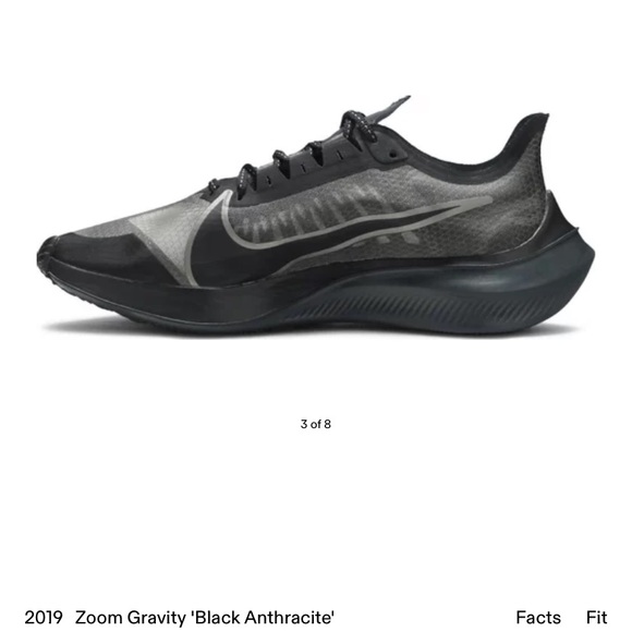 2019 Men’s Zoom Gravity 'Black Anthracite running shoes - Picture 3 of 12